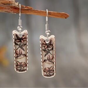 Floral Hummingbird Earings